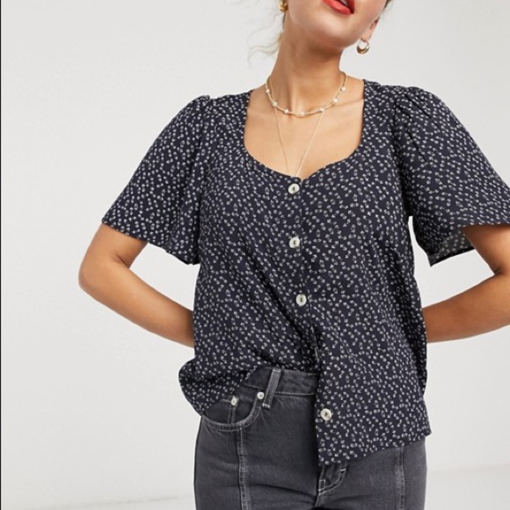 & OTHER STORIES Floral Button Through Blouse